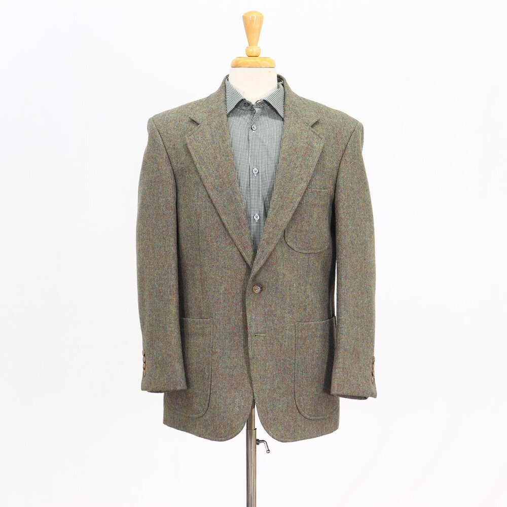 Lands' End 40R Green Solid 2-Button Sport Coat Blazer Jacket T331